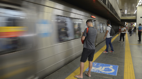 Composição da linha 1 do metrô na Estação Central do Brasil | Foto: Fernando Frazão/Agência Brasil